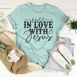 Fall In Love With Jesus Tee Heather Prism Dusty Blue / S Peachy Sunday T-Shirt