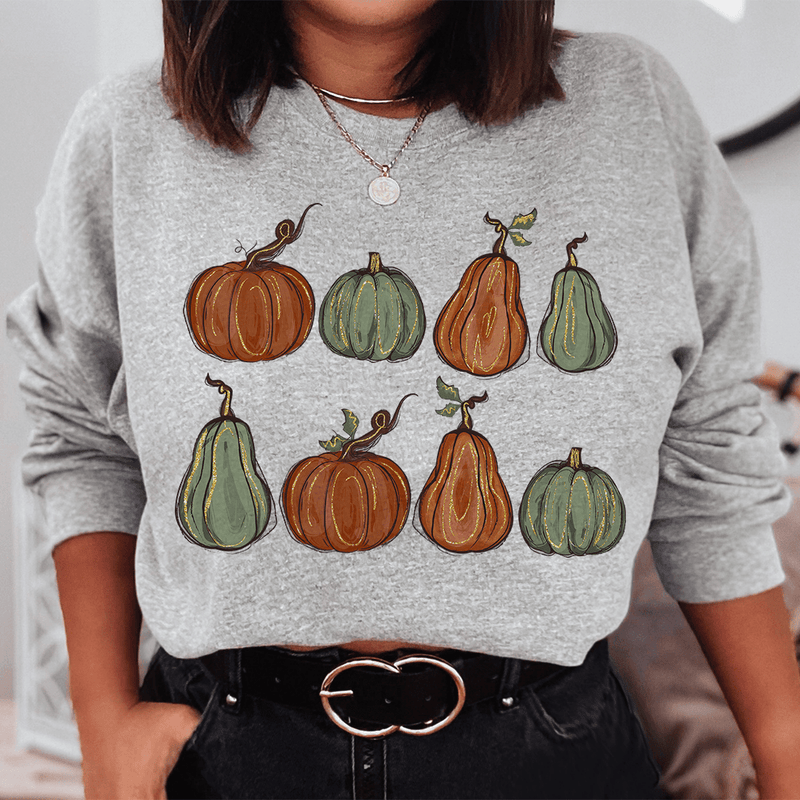 Fall Pumpkins Sweatshirt Sport Grey / S Peachy Sunday T-Shirt