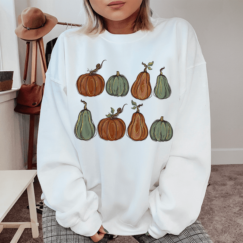 Fall Pumpkins Sweatshirt White / S Peachy Sunday T-Shirt