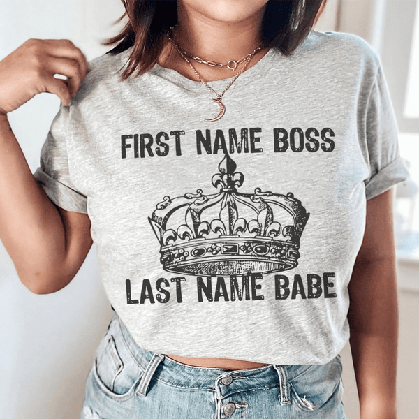First Name Boss Last Name Babe Tee Athletic Heather / S Peachy Sunday T-Shirt