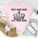 First Name Boss Last Name Babe Tee Peachy Sunday T-Shirt