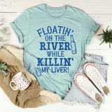 Floatin' On The River Tee Heather Prism Dusty Blue / S Peachy Sunday T-Shirt