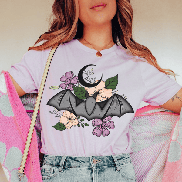 Floral Bat Tee Heather Prism Lilac / S Peachy Sunday T-Shirt
