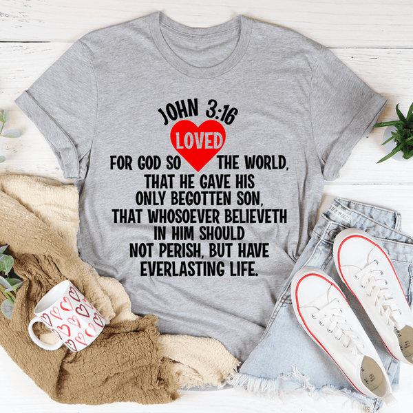 For God So Loved The World Tee Athletic Heather / S Peachy Sunday T-Shirt