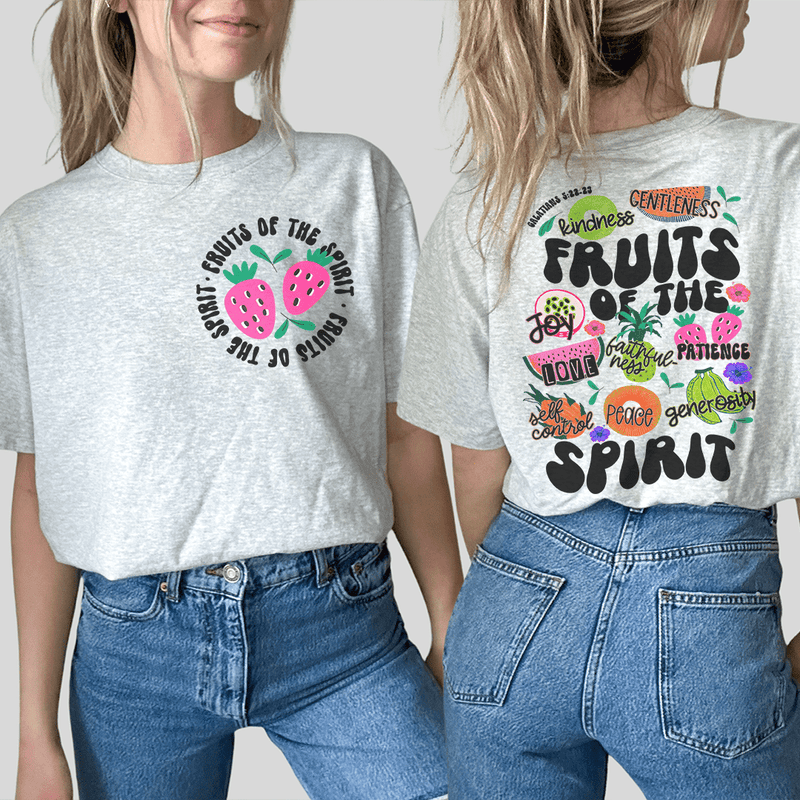 Fruits Of The Spirit Back Print Tee Athletic Heather / S Peachy Sunday T-Shirt