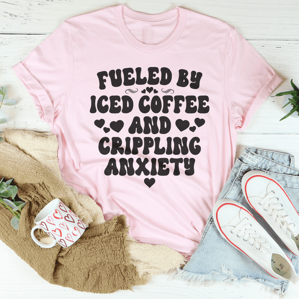 Fueled By Iced Coffee And Crippling Anxiety Tee Pink / S Peachy Sunday T-Shirt