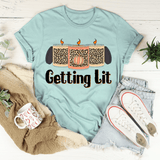 Getting Lit Fall Candles Tee Heather Prism Dusty Blue / S Peachy Sunday T-Shirt