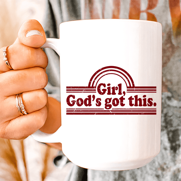 Girl God's Got This Ceramic Mug 15 oz White / One Size CustomCat Drinkware T-Shirt