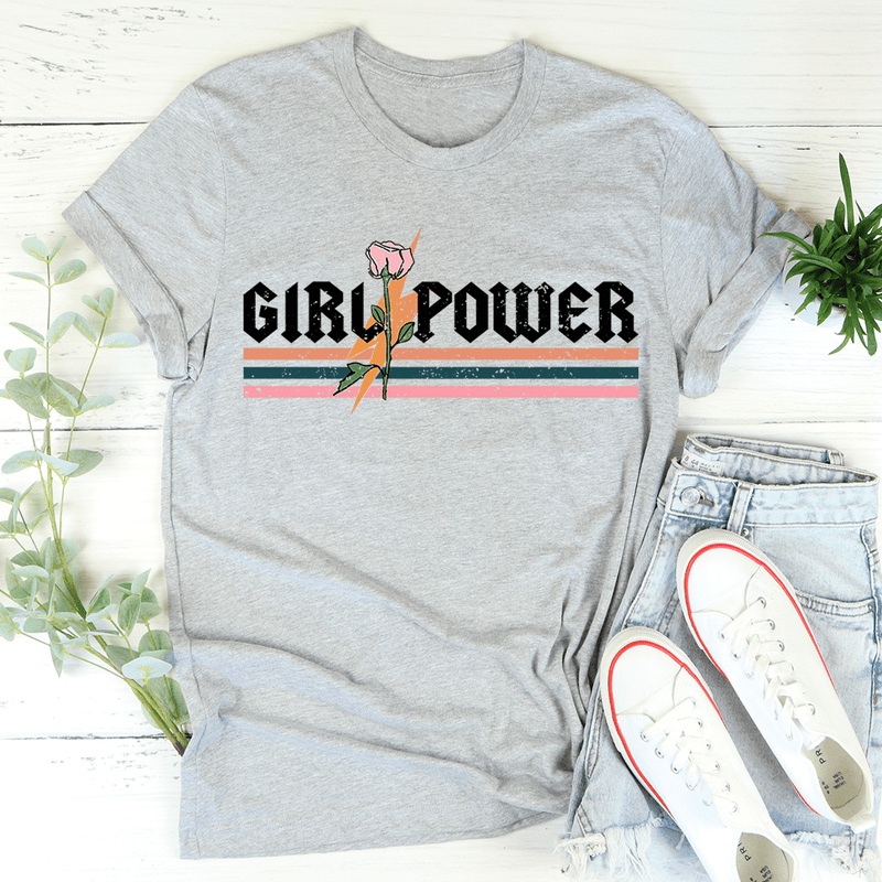 Girl Power Rose Tee Athletic Heather / S Peachy Sunday T-Shirt