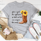 Give A Girl The Right Pair Of Boots Tee Athletic Heather / S Peachy Sunday T-Shirt