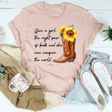 Give A Girl The Right Pair Of Boots Tee Heather Prism Peach / S Peachy Sunday T-Shirt