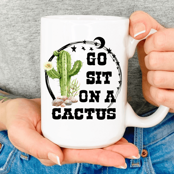 Go Sit On A Cactus Mug White / One Size CustomCat Drinkware T-Shirt
