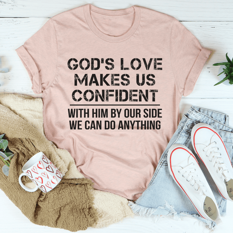 God's Love Makes Us Confident Tee Heather Prism Peach / S Peachy Sunday T-Shirt