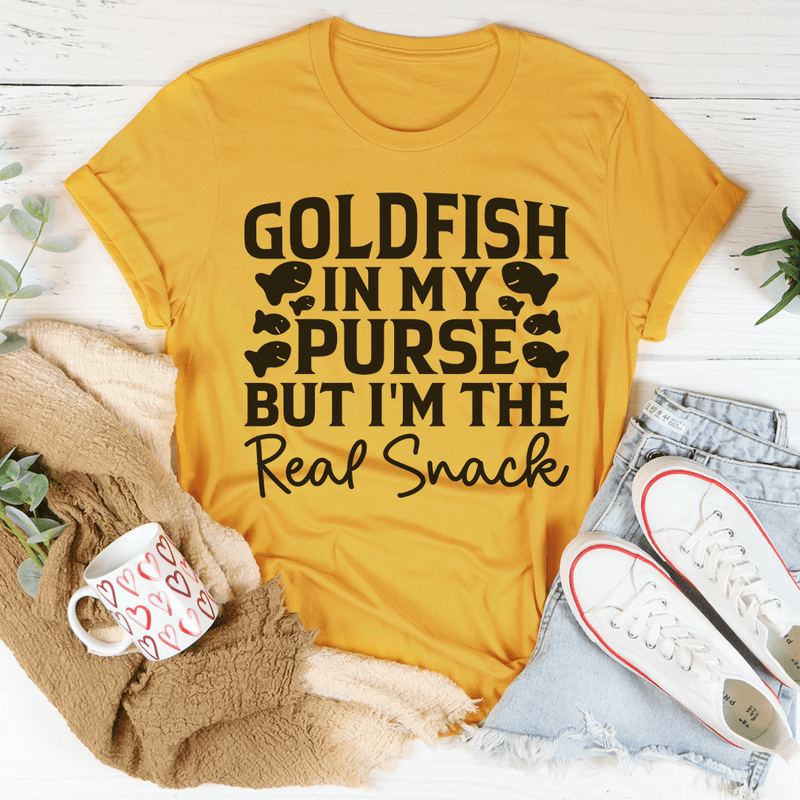 Goldfish In My Purse But I'm The Real Snack Tee Mustard / S Peachy Sunday T-Shirt
