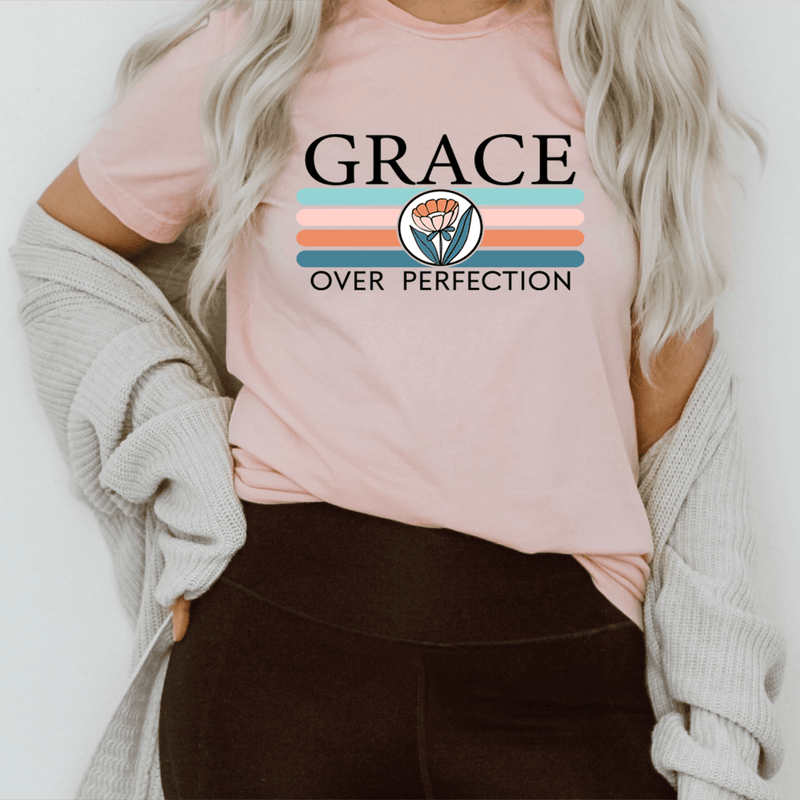 Grace Over Perfection Tee Pink / S Peachy Sunday T-Shirt