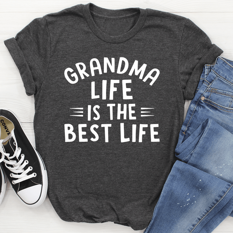 Grandma Life Is The Best Life Tee Dark Grey Heather / S Peachy Sunday T-Shirt