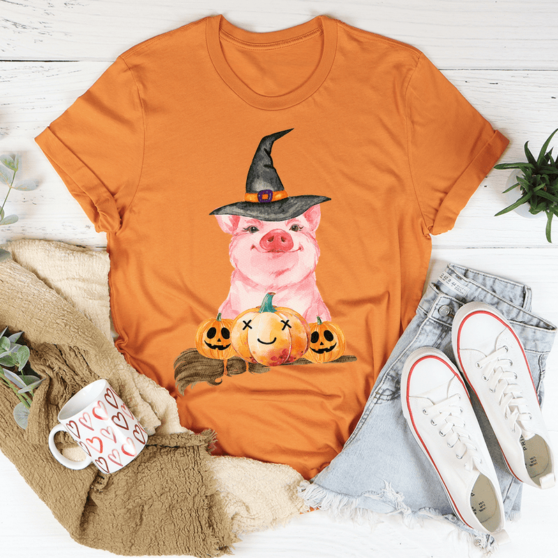 Halloween Pig Tee Burnt Orange / S Peachy Sunday T-Shirt