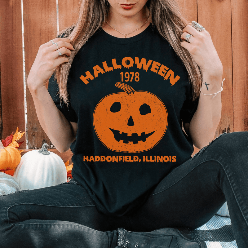 Halloween Pumpkin Tee Black Heather / S Peachy Sunday T-Shirt