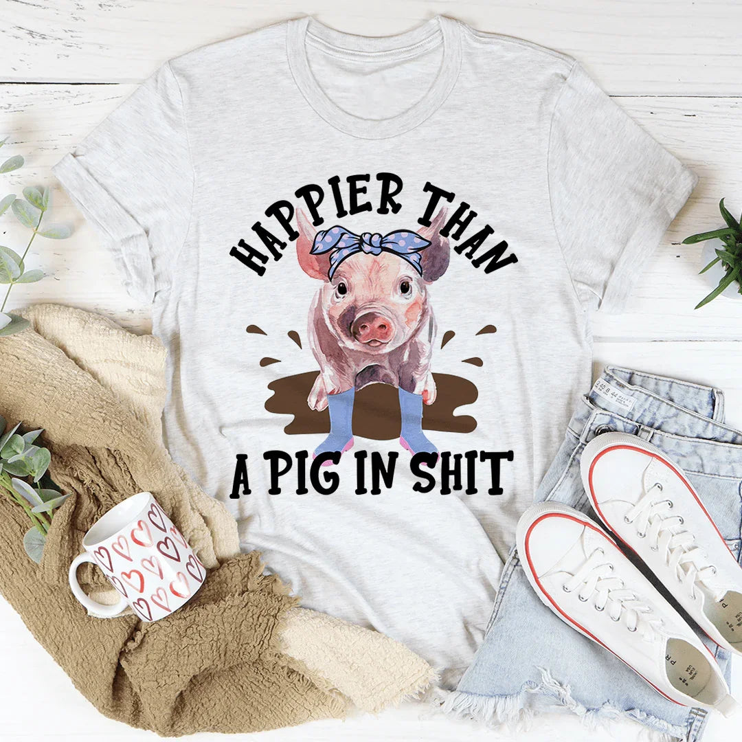 Happier Than A Pig Tee Ash / S Peachy Sunday T-Shirt
