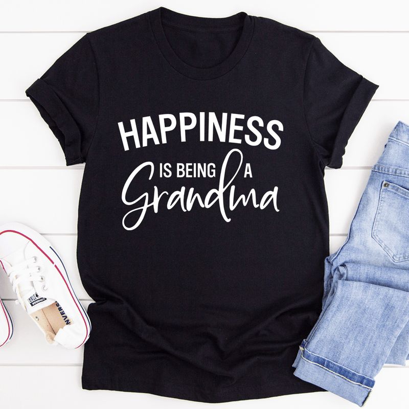 Happiness Is Being A Grandma Tee Black Heather / S Peachy Sunday T-Shirt