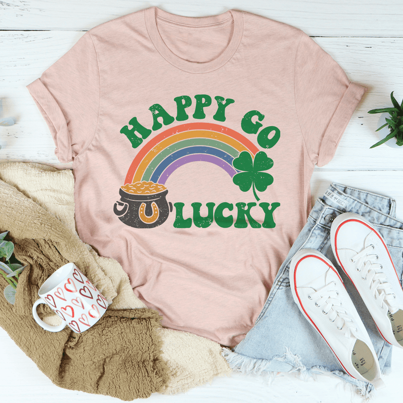 Happy Go Lucky Tee Heather Prism Peach / S Peachy Sunday T-Shirt