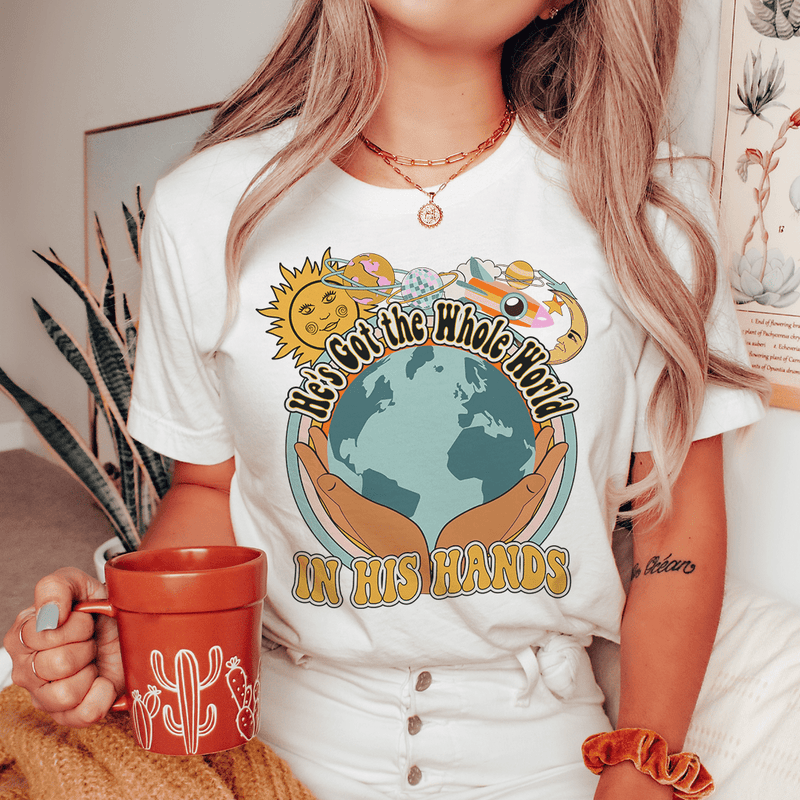 He's Got The Whole World In His Hands Tee Peachy Sunday T-Shirt