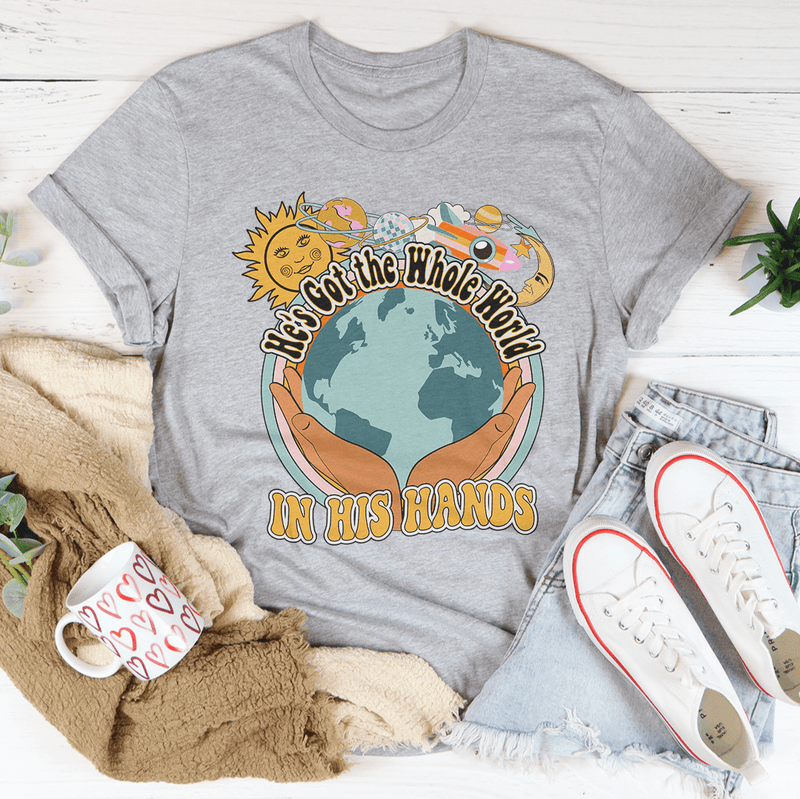 He's Got The Whole World In His Hands Tee Peachy Sunday T-Shirt