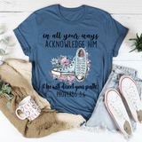 He Will Direct Your Path Tee Heather Deep Teal / S Peachy Sunday T-Shirt