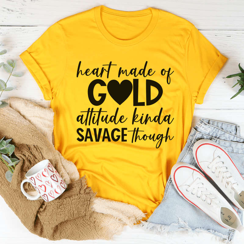 Heart Made Of Gold Tee Mustard / S Peachy Sunday T-Shirt