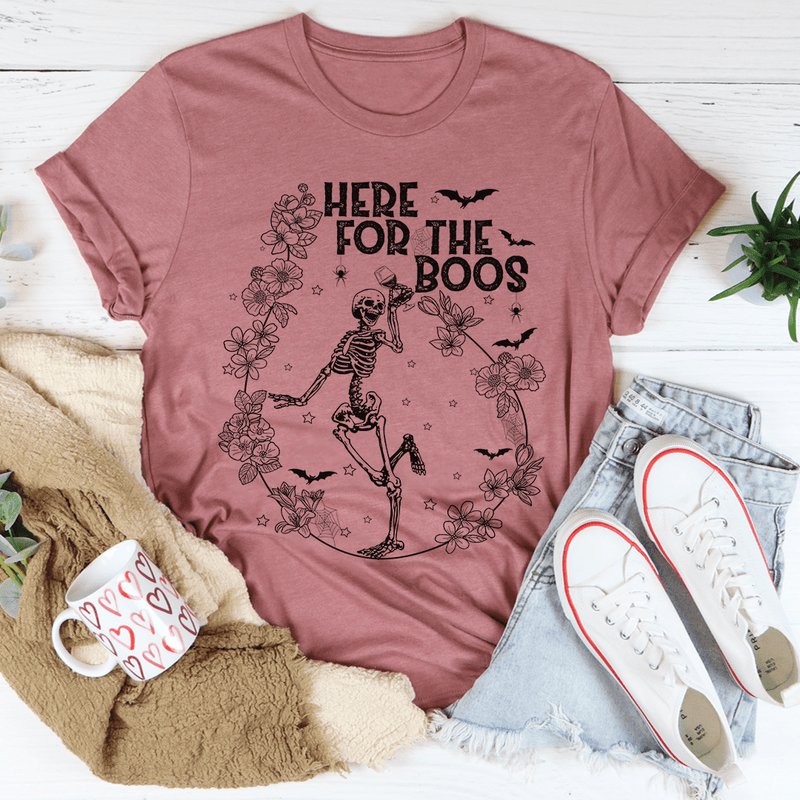 Here For The Boos Wine Tee Mauve / S Peachy Sunday T-Shirt