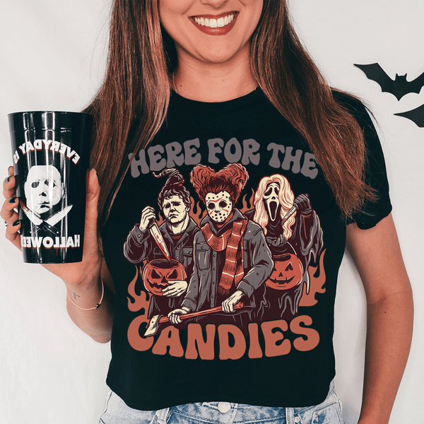 Here For The Candies Tee Black / S Printify T-Shirt T-Shirt
