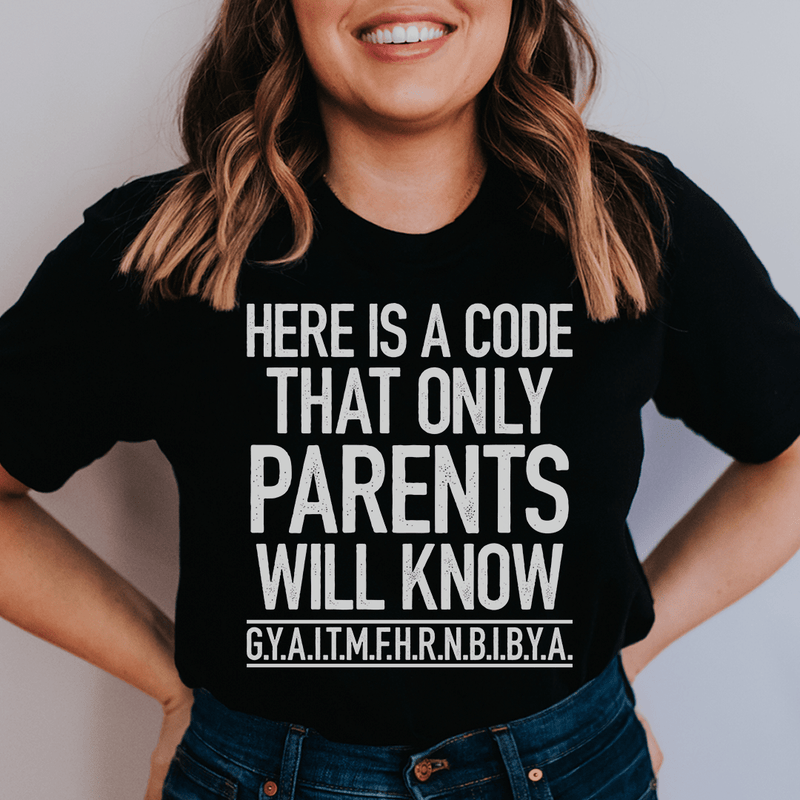 Here's A Code That Only Parents Will Know Tee Black Heather / S Peachy Sunday T-Shirt