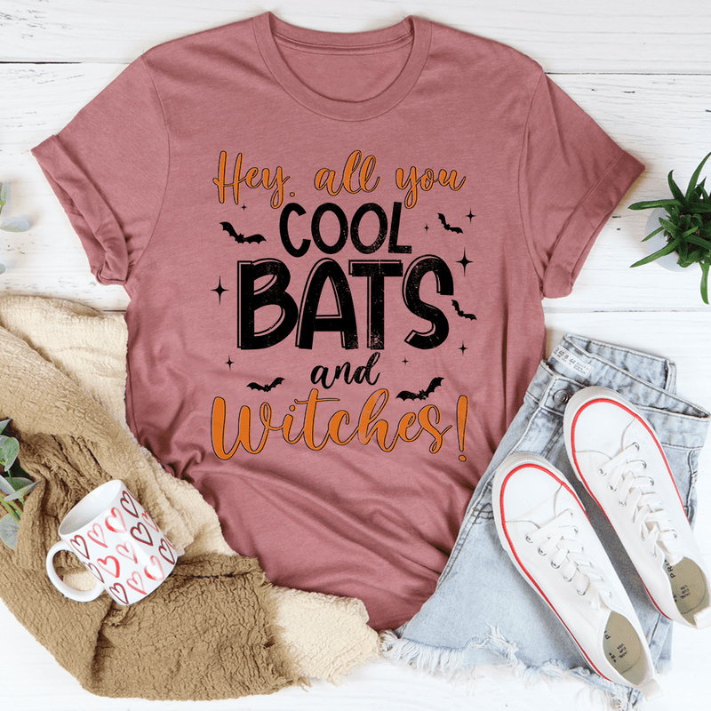 Hey All You Cool Bats And Witches Tee Mauve / S Peachy Sunday T-Shirt