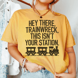 Hey There Trainwreck This Isn't Your Station Tee Mustard / S Peachy Sunday T-Shirt