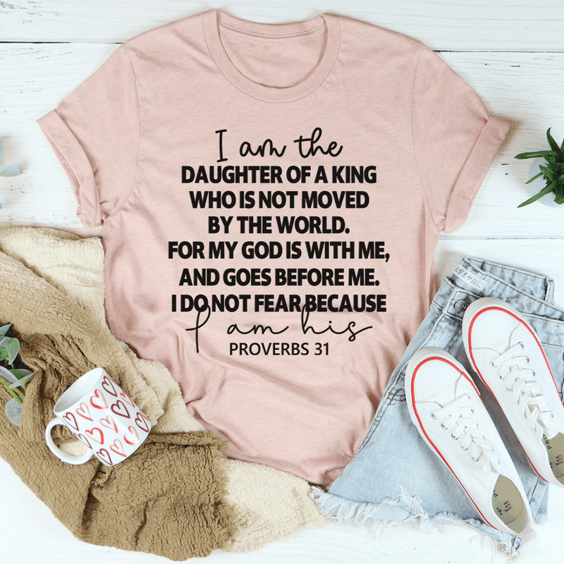 I Am The Daughter Of A King Tee Heather Prism Peach / S Peachy Sunday T-Shirt