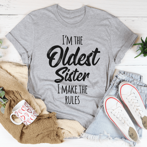 I Am The Oldest Sister Tee Athletic Heather / S Peachy Sunday T-Shirt