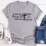 I Can Do All Things Through Christ Tee Athletic Heather / S Peachy Sunday T-Shirt