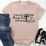 I Can Do All Things Through Christ Tee Heather Prism Peach / S Peachy Sunday T-Shirt