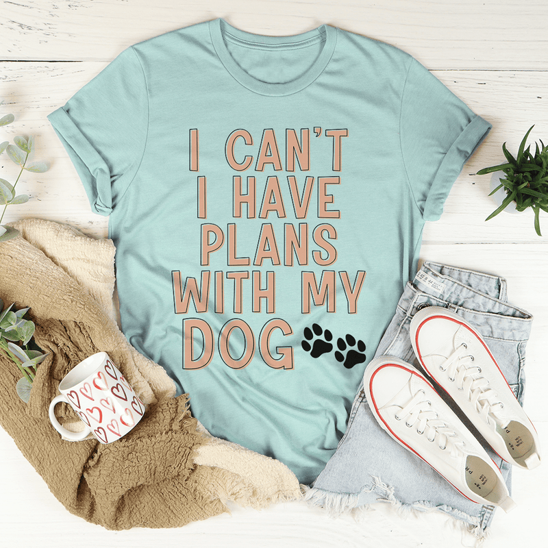 I Can't I Have Plans With My Dog Tee Heather Prism Dusty Blue / S Peachy Sunday T-Shirt