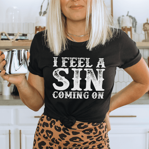 I Feel A Sin Coming On Tee Black Heather / S Peachy Sunday T-Shirt