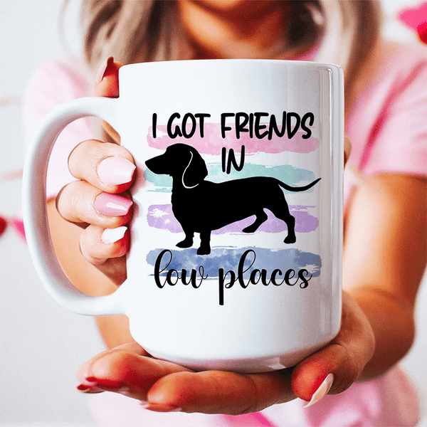 I Got Friends In Low Places Ceramic Mug 15 oz White / One Size CustomCat Drinkware T-Shirt