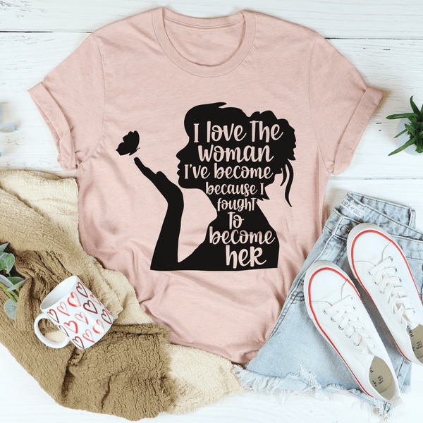 I Love The Woman I've Become Tee Heather Prism Peach / S Peachy Sunday T-Shirt