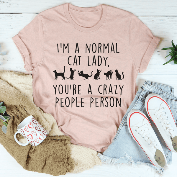 I'm A Normal Cat Lady Tee Heather Prism Peach / S Peachy Sunday T-Shirt