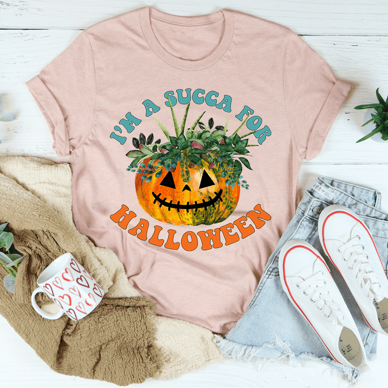 I'm A Succa For Halloween Tee Heather Prism Peach / S Peachy Sunday T-Shirt
