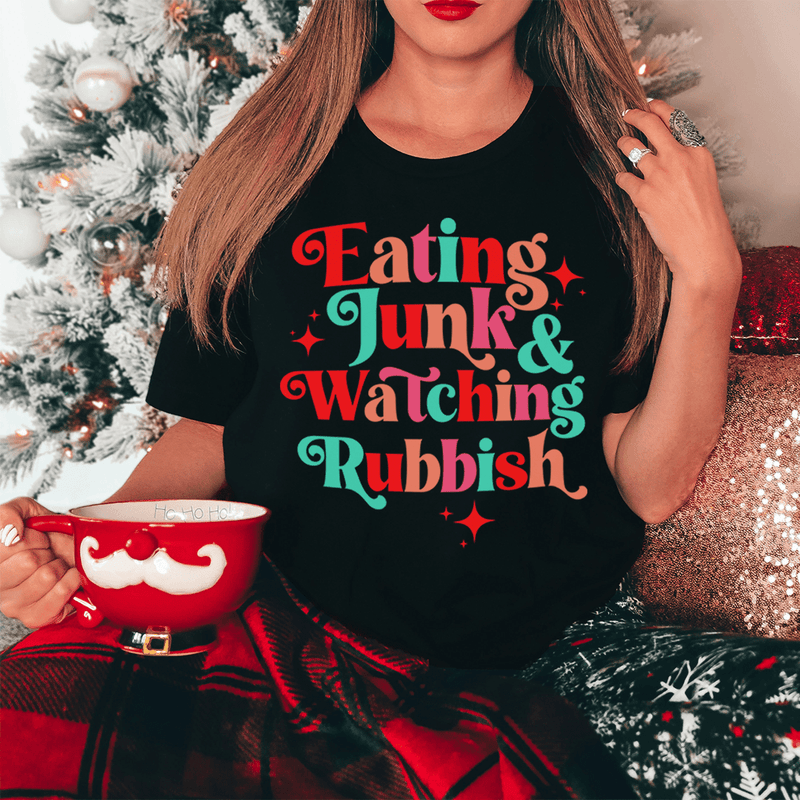 I'm Eating Junk & Watching Rubbish Tee Black Heather / S Peachy Sunday T-Shirt