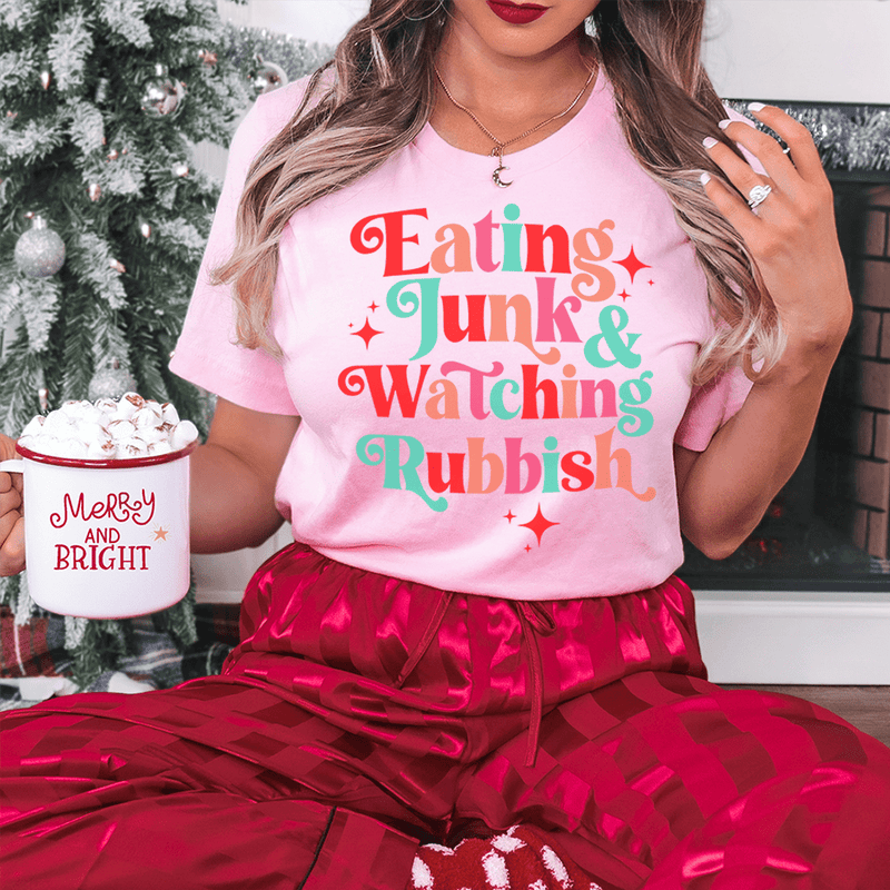 I'm Eating Junk & Watching Rubbish Tee Pink / S Peachy Sunday T-Shirt