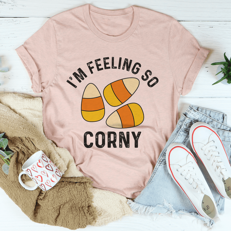I'm Feeling So Corny Tee Heather Prism Peach / S Peachy Sunday T-Shirt