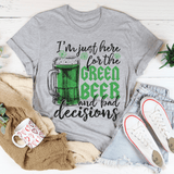 I'm Just Here For The Green Beer Tee Athletic Heather / S Peachy Sunday T-Shirt