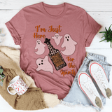 I'm Just Here For The Spirits Tequila Tee Mauve / S Peachy Sunday T-Shirt