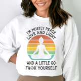 I'm Mostly Peace Love And Light Sweatshirt White / S Peachy Sunday T-Shirt